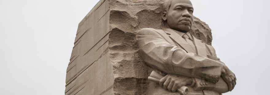 stone statue of leader of civil rights movement in washington dc